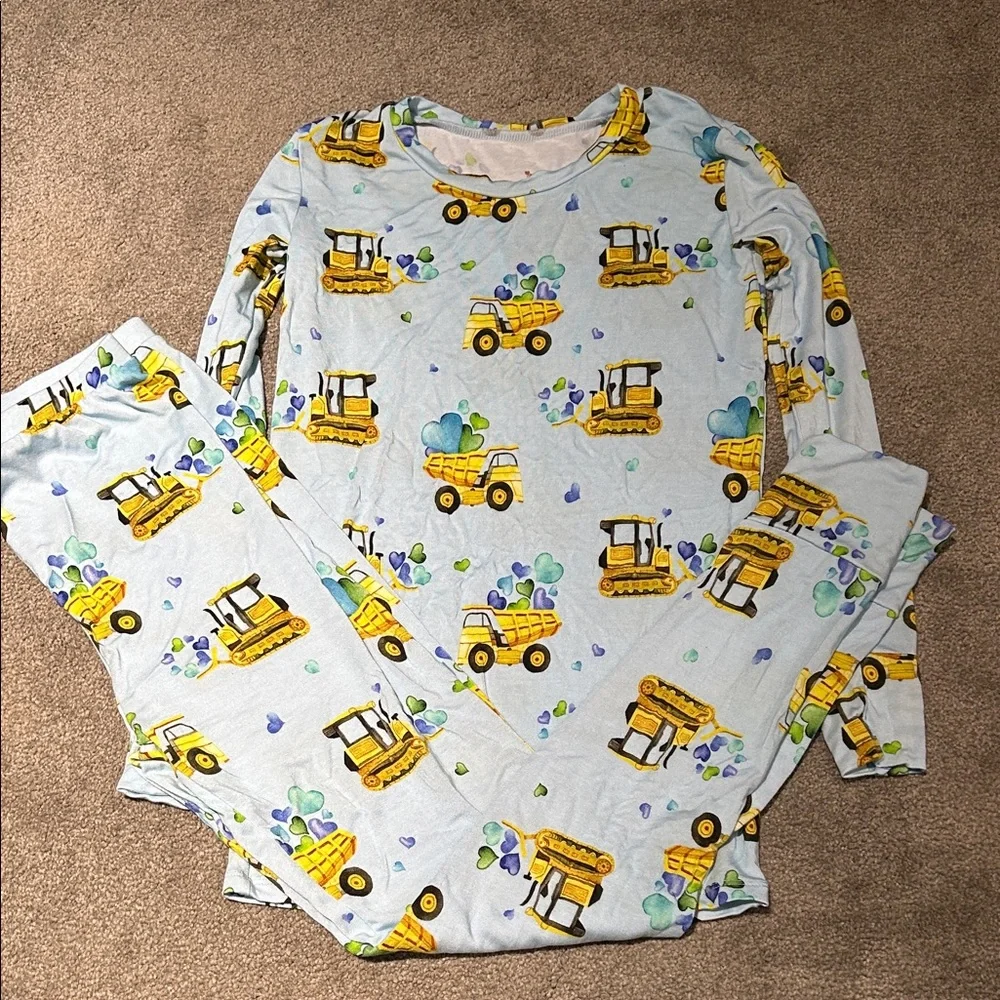 Blue and Yellow Construction Pajamas - Picture 1 of 3